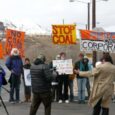 Around 40 folks gathered at the gates of the Kennecott coal-fired power plant to stand in solidarity at the Fossil Fools Day rally, protesting dirty coal and Kennecott's decision to burn it in Salt Lake Valley.