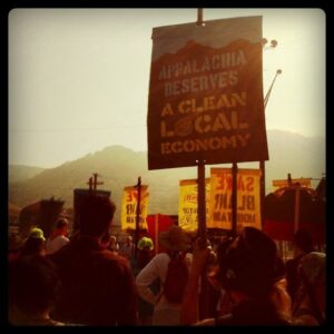 Marchers gaze at the prize: Blair Mountain is slated to be destroyed for low-quality coal.